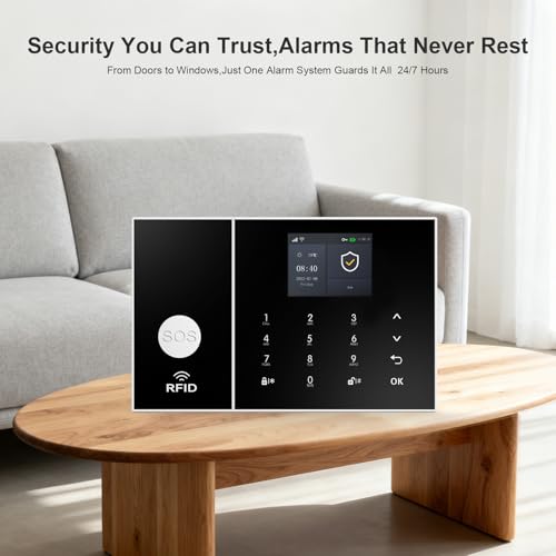 PGST A108F Wireless Home Alarm System with Door/Window and Motion Sensors