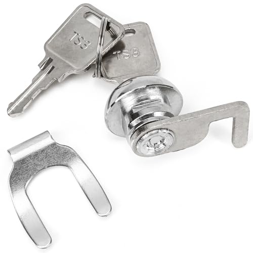 Cash Register Drawer Cam Lock with Quick Clip and 2 Keys – 25.7 x 22mm Replacement Cam Lock Ideal for Cash Boxes, POS Drawers, Gym Lockers, Metal File Cabinets, and Flight Boxes