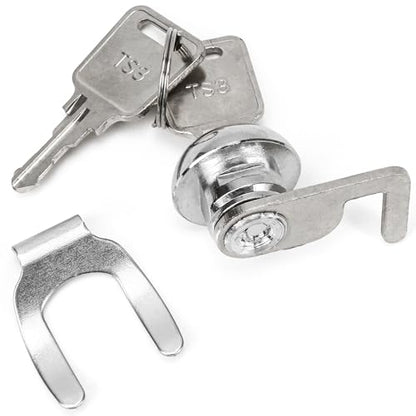 Cash Register Drawer Cam Lock with Quick Clip and 2 Keys – 25.7 x 22mm Replacement Cam Lock Ideal for Cash Boxes, POS Drawers, Gym Lockers, Metal File Cabinets, and Flight Boxes