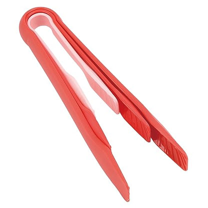 3 Sizes Toaster Tongs, Blue Multifunctional Bread Clip Anti Slip Food Clamps Heat Resistant Kitchen Baking Tools Space Saving Modern Utensils Gifts for Toaster Salad BBQ Vegetable Home Restaurant - color: Red
