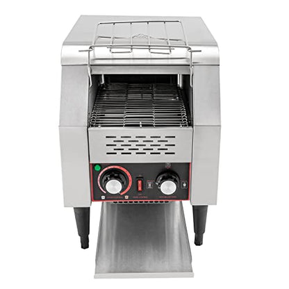 Commercial Conveyor Toaster 150PCS / Hour Toasting Bread Bagels 110V Electric Countertop Belt Machine for Restaurant Home Bread Bagel Breakfast, 1300W Stainless Steel Heavy Duty Industrial Toasters - color: Silver - G