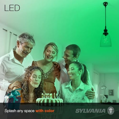 LEDVANCE Sylvania LED Green Glass Filament A19 Light Bulb, Efficient 4.5W, 40W Equivalent, Dimmable, E26 Medium Base - 1 Pack (40303) - color: Green, size: 1 Count (Pack of 1)