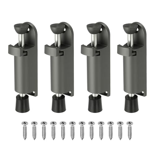 uxcell 4Pcs Kickdown Door Stop for Ground Gap 0-25mm Gray - color: Gray, size: for 0-25mm
