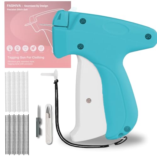 Clothes Tag Gun – Tag Attacher Kit with 2 Needles & 4000 Fasteners – Price Tag Gun for Clothes, Retail Tool (Also Called Stitch Gun – Not for Sewing or Stitching) – Turquoise - color: Toulouse Bold