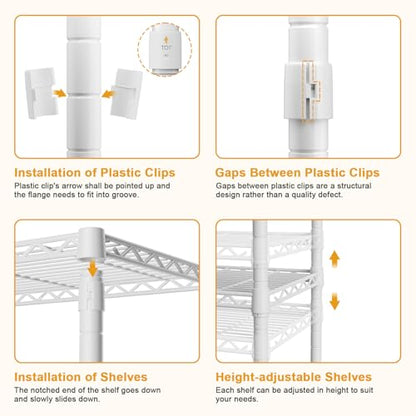 ULIFHOME F2C Clothes Rack with Beige Cover, 47.2" W x 16.5" D x 78.3" H - color: White Closet with Beige Cover