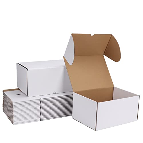 ZBEIVAN 10x7x5 White Shipping Boxes Set of 20, Corrugated Cardboard Mailer Boxes for Packaging Small Business Mailing Gifts - color: White, size: 10x7x5