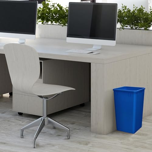 Rev-A-Shelf 2-Pack 35 Quart Polymer Replacement Trash Bin, Recycle Waste Garbage Container for Kitchen Cabinet Pullouts, Blue, RV-35-22-2 - Large Plastic Bins for Home and Office - color: Blue, style: 2 Pack
