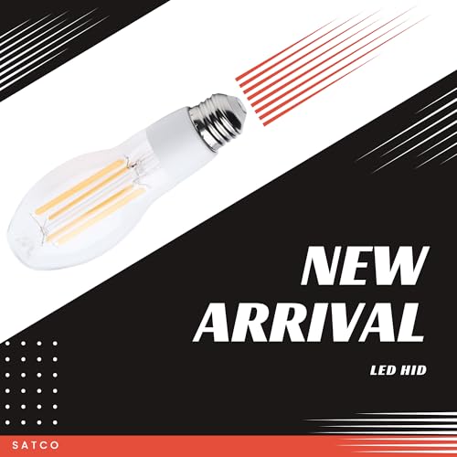 Satco S13180 13.5W LED HID Replacement Bulb, ED17, 2200K, Medium Base (E26), Clear Lens, 120-277V, Ballast Bypass, Enclosed Fixture Rated, High Lumen Output for Outdoor and Commercial Use (20 Pack)