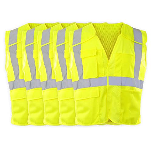 SAFEGEAR High Visibility Breakaway Safety Vest, 5 Pack - color: Lime, size: Small-Medium