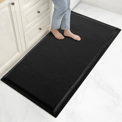 Anti Fatigue Mat 3x5Ft 15/16" Thick Soft Sponge Ergonomic Mat Black - size: 59.9"L x 36.2"W x 0.9"Th