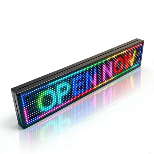 Programmable LED Sign 39"x8", Outdoor Waterproof Digital Sign with WIFI Control, High Brightness for Business & Store Advertising - size: P10 39''×8"×2'' Outdoor& Indoor