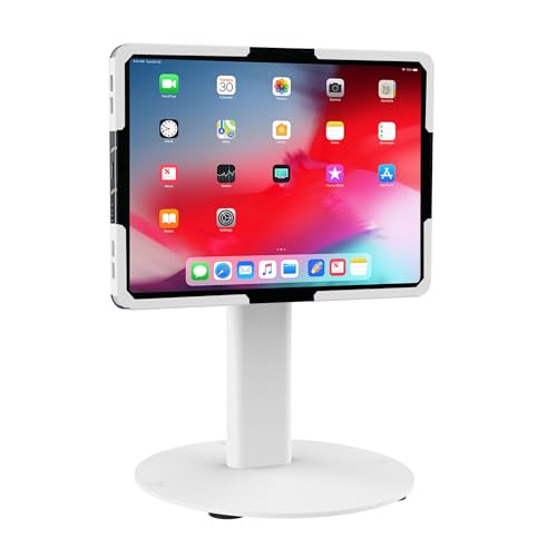 Mount-It! Universal Tablet Countertop Stand, Secure Kiosk Mount, White - color: White