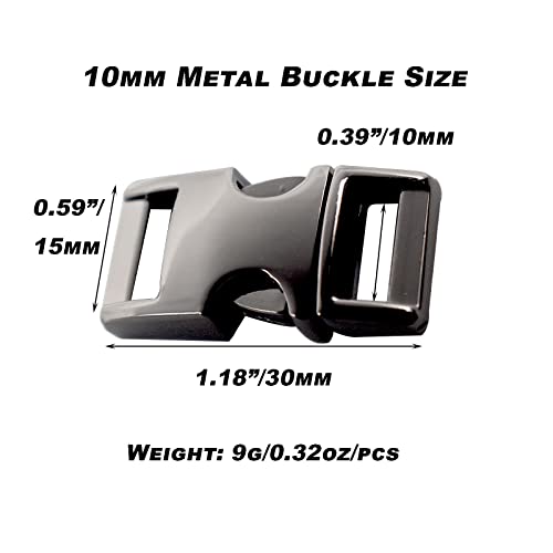 3/8 inch Buckles Quick Side Release Clips Making Belt Strap of Parocord Bracelet Dog Collar Backpack Accessories - color: Gun Black