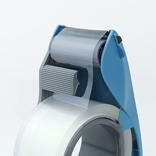 ABEL Duet 2-in-1 Packing Tape Dispenser & Splitter, Blue, 2 Inch Wide Ergonomic Tape Gun, Built-in Safety Tape Splitter, Shipping Moving Mailing Box Sealing Carton Packaging, Lightweight Tape Cutter - color: Blue