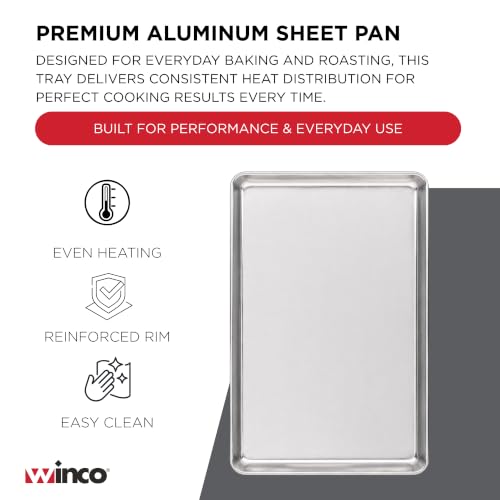 Winware by Winco ALXP-1622 Aluminum Sheet Pan, 16" x 22"