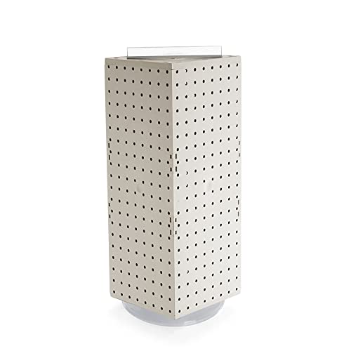 Azar Displays 703385-WHT Four-Sided Revolving 8”W X 20”H Pegboard Counter Display, White - color: White, style: Pegboard Only