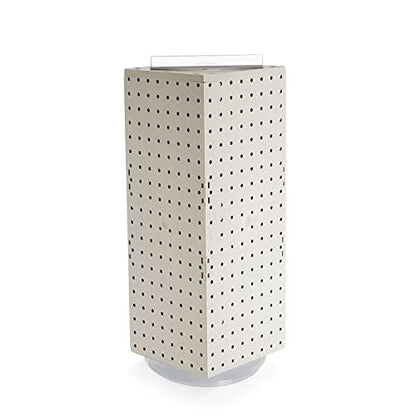 Azar Displays 703385-WHT Four-Sided Revolving 8”W X 20”H Pegboard Counter Display, White - color: White, style: Pegboard Only