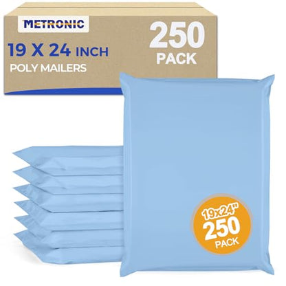 Metronic Poly Mailers 19x24 250Pc Large Shipping Bags for Business Blue - color: Light Blue, size: 19x24 250PC