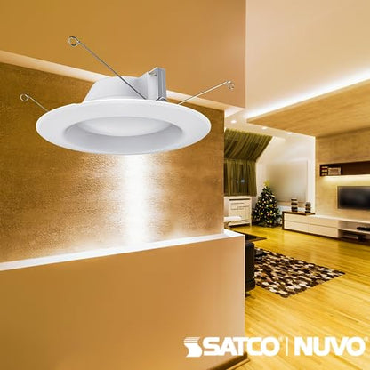 Satco S39313 7.2 Watt LED Downlight Retrofit; 5-6 Inches; 3000K; 120 Volt; White Finish, for Industrial,Residencial,Commercial 6 Bulbs