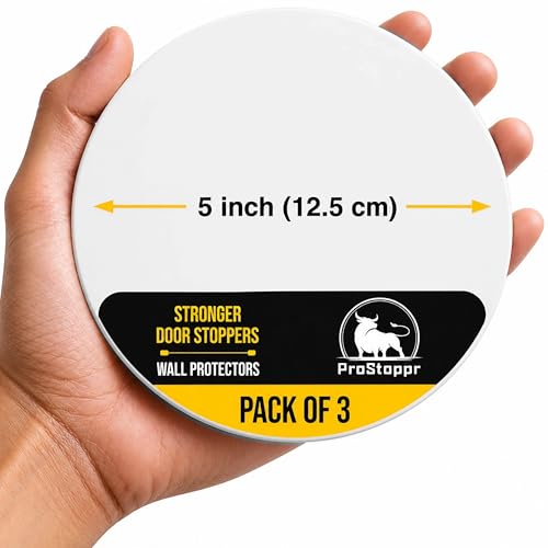 ProStoppr® Door Stoppers - X Large 5" (3 Pack) - Strong Adhesive Backing - color: White, size: X-Large 5"