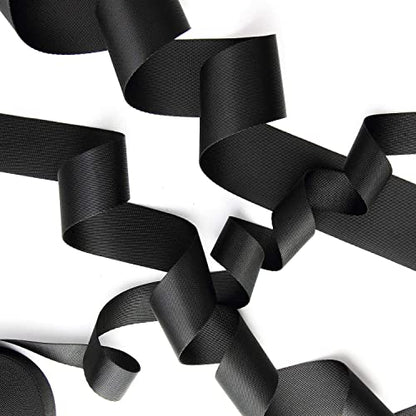 2 Inch Wide 10 Yards Nylon Webbing Strap，Polypropylene Straps for Bags, Hammocks and DIY Making Luggage Strap, Pet Collar, Backpack Repairing (Black) - color: Black-2 inch