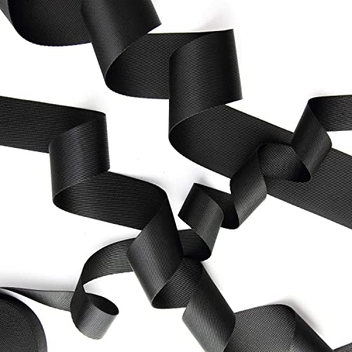 1 Inch Wide 10 Yards Black Nylon Webbing Strap，Polypropylene Straps for Bags, Hammocks, Outdoor Climbing and DIY Making Luggage Strap, Pet Collar, Backpack Repairing - color: Black-1 inch
