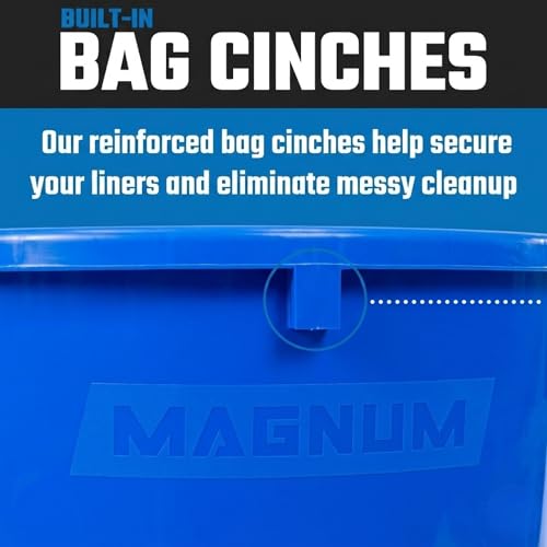 Magnum 44 Gallon Trash Can, High-Vis Blue, Construction Grade, Heavy Duty Plastic, Jobsite Ready for Holding Garbage and Recycling CMTC-C000-44B05 (5 Pack) - color: Blue, size: 44 Gallon, style: Can Only