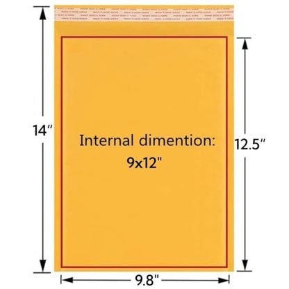 9x12" Kraft Bubble Mailers,10 Pack Padded Envelopes, 9x12 Inch Waterproof Tear Resistant Bubble Wrap Envelopes Self Sealing Shipping Bags for Makeup Business Packaging Supplies (Yellow, 9 * 12 Inch) - color: Yellow, size: 9*12 Inch