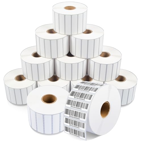 2" X 0.5" Direct Thermal Printer Labels (28800 Count, 12 Rolls) - size: 2" X 0.5"