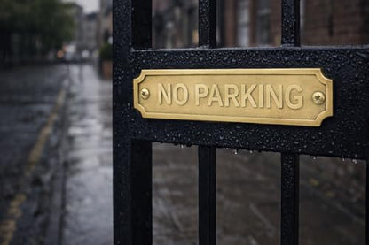 Solid Brass NO PARKING Door Sign Plaque 22x5 cm Wall Mounted Signage Plate for Home Office Garage Driveway Business Entryway Warning Notice Plate - color: NO PARKING