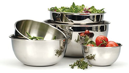 RSVP International Endurance Stainless Steel Mixing Bowls, 4 Quart - size: 4 Quart