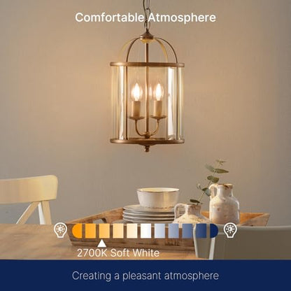FLSNT LED 60 Watts Equivalent Chandelier Light Bulbs, CA11 Dimmable Filament Clear LED Candelabra Bulbs, E26 Medium Base, 2700K Soft White, 6 Pack - color: 60w Soft White, size: 6 Count (Pack of 1)