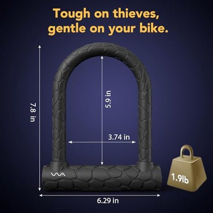 Bike Lock Heavy Duty Anti Theft, Keyed Bike U Lock with 4FT Security Cable and Mounting Bracket for Road Bike, Mountain Bike, Folding Bike - size: short/20