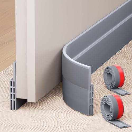 2 Pack Under Door Draft Stopper Weather Stripping Door Seal Threshold Strip - color: Gray, size: 2 Pack
