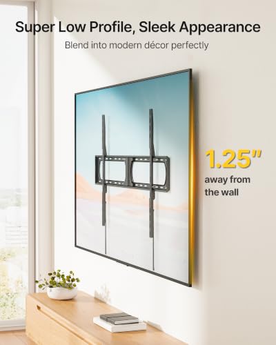 monTEK Heavy Duty Fixed TV Wall Mount for 37-150 Inch TVs, Up to 375 lbs - size: 37-150'' Fixed