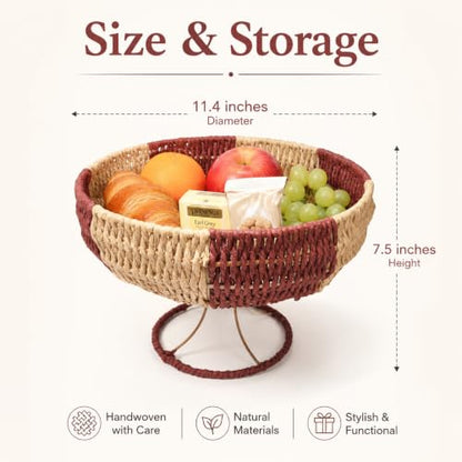 Goblet Boho Decor Storage Basket,Handmade Paper Rope Basket,Large - size: Large
