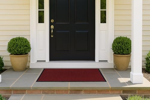 Guardian WaterGuard Indoor/Outdoor Wiper Scraper Floor Mat, Rubber/Nylon, 2'x3', Burgundy - color: Burgundy, size: 2' x 3' (Rectangular)
