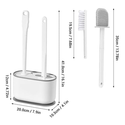 Toilet Brush Set, Bathroom Accessories, Toilet Bowl Cleaners, Deep Cleansing Multifunctional Hanging Toilet Brush Set for Bathroom(Pearl White) - color: Pearl White