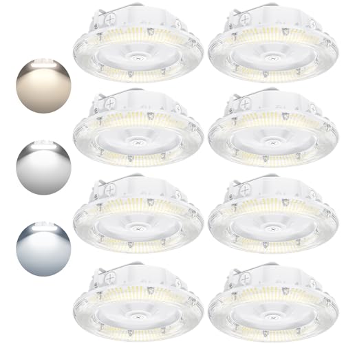 8Pack LED Canopy Light 80W/64W/48W Selectable, ETL Listed 11200LM Canopy LED Lights 4500K 5000K 5700K Adjustable, IP65 Commercial Canopy Gas Station Light with Photocell for Carport Workshop - color: 80w, size: 8 Pack