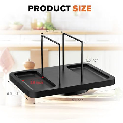 Rotating Napkin Holder for Table with Salt Pepper Shakers Caddy, Black - color: Black