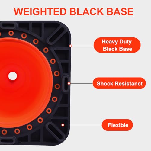 Besea 28 Inch Orange Traffic Cones, Heavy Duty Rubber Base - size: 28"(8 Cones)