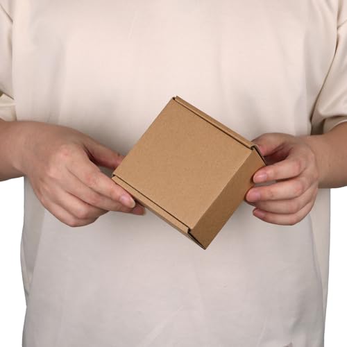 PHAREGE 6 Pack 4x4x2 inch Small Shipping Boxes, Brown Mailing Boxes - color: Brown, size: 4x4x2 inch 6 Pack