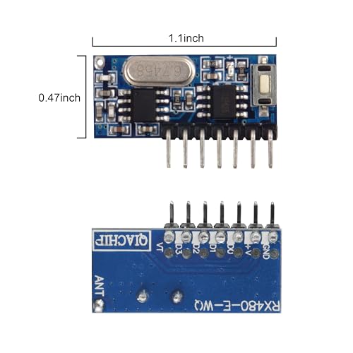 QIACHIP RX480E 433MHz RF Transmitter Receiver Module, 4CH EV1527 Kit - style: Transmitter and Receiver kit