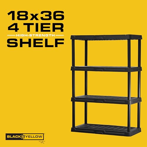 CENTREX 4-Tier Heavy Duty Plastic Storage Shelves for Garage, 2 Pack - style: 4-Tier (2 Pack)