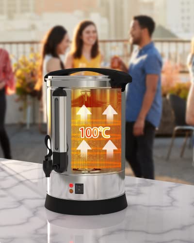 Coffee Urn 100 Cup, Stainless Steel Commercial Coffee Maker 14 L/3.7 gal Electric Hot Beverage Dispenser Large Hot Water Dispenser Coffee Dispenser Hot Water Urn For Business, Catering, Party - color: Silver, size: 100 Cups