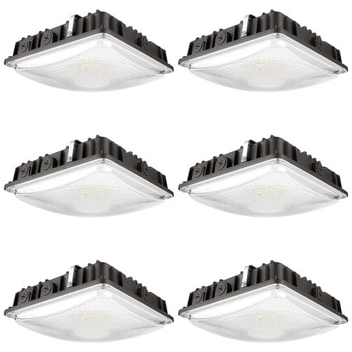 Konlite 63W/45W/30W LED Canopy Light - Selectable - 5000K/4000K - 9,360LM - Dimmable - 120-277V - 250W Equal, Residential & Commercial Indoor & Outdoor Light Fixture, UL, Dark Bronze - 6 Pack - color: Bronze, size: 6 PACK - 63W/45W/30W