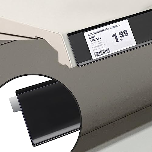 Shelf Label Strips 48" 50 Pack Self Adhesive 1.25”H Price Tag Holder Clear
