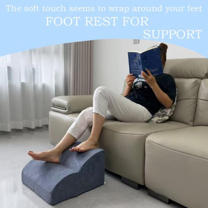 Foot Rest for Under Desk at Work.Multifunctional 3-Tier Foot Stool - color: Standard-light Blue