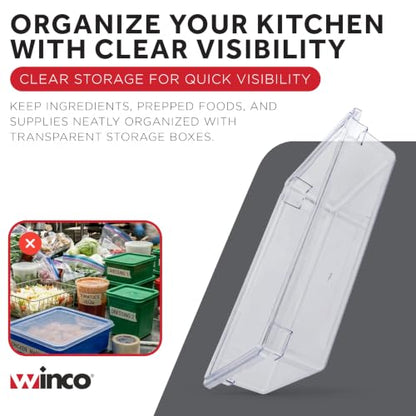 Winco 18" x 26" Clear Food Storage Box - size: 18" x 26", style: 6" Deep