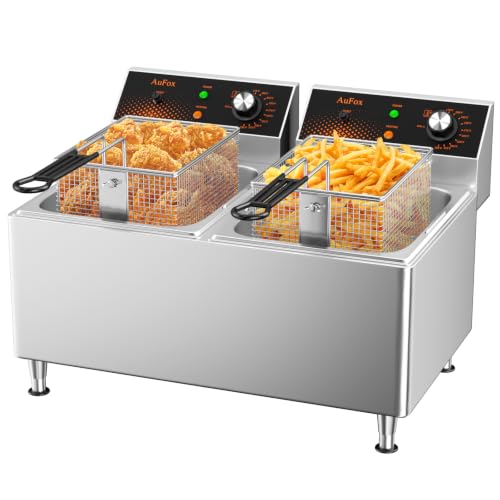 25.4Qt Commercial Deep Fryer with Baskets 3500w Electric Countertop Fryer - size: 24L